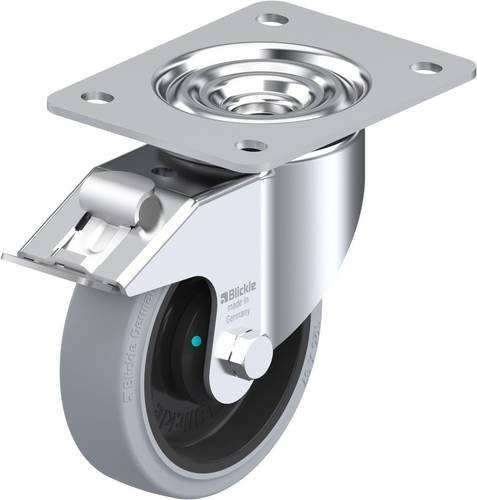 Blickle Lenkrolle LK-POEV 125KAD-3-FI-SG mit Feststeller, Rad-Durchmesser: 125 mm, Tragfähigkeit: 250 kg, Farbe: Grau/Schwarz/Silber - Bild 1