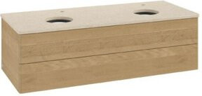 V&B Waschtischunterschrank Antao ohne Frontstruktur in Eiche Honig, Wandmontage, B/T/H: 120 x 36 x 50 cm - Bild 1
