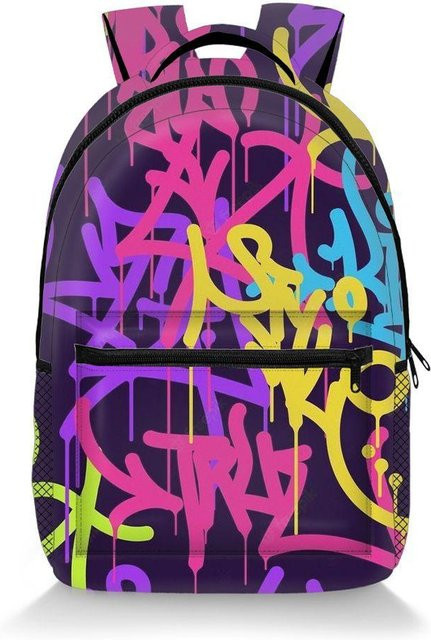Fancy Style Studio Rucksack mit buntem Geometrie-Design und 3D-Druck aus wasserdichtem Oxford-Material für Jungen und Mädchen - Bild 1