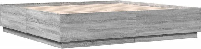 vidaXL Bettgestell aus Holzwerkstoff in Grau Sonoma, B/T: 200 x 200 cm - Bild 1