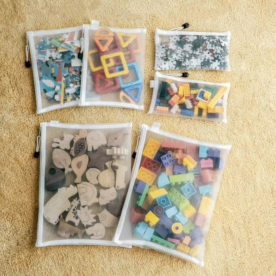 Wasserdichte Mesh Zipper Datei Tasche aus Kunststoff in Transparent zur Organisation von Dokumenten, Spielzeug oder Kosmetik - Bild 3