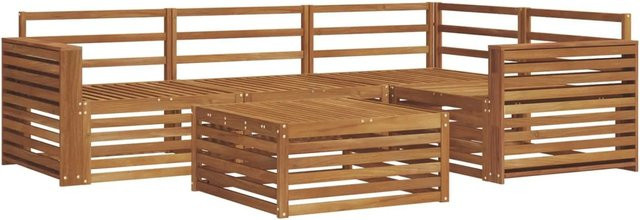vidaXL Outdoor-Sofagarnitur 5-teilig aus Akazie Massivholz in Natur Braun - Bild 1