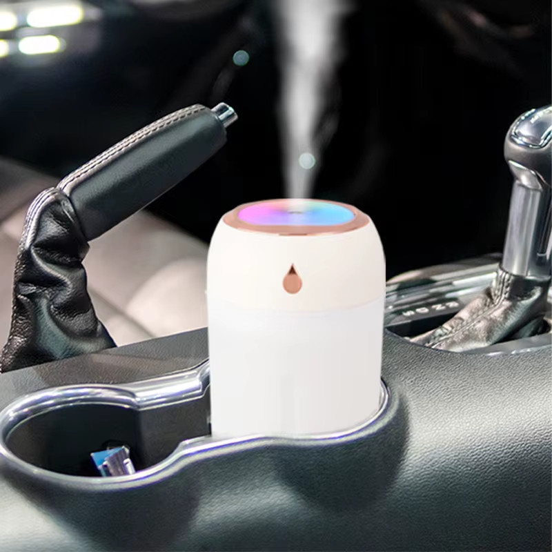 HLCOME Tragbarer Mini-USB-Luftbefeuchter und Aroma-Diffusor mit LED-Kühllicht, Weiß, 330 ml - Bild 2