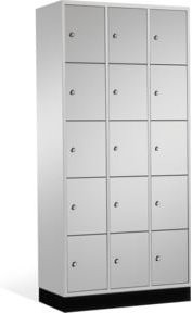 C+P Schließfachschrank Intro mit 15 Fächern, Farbe Lichtgrau, H x B x T: 195 x 92 x 50 cm - Bild 1