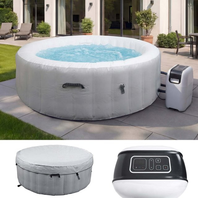 Aufblasbarer Whirlpool MCW-N97 für 4 Personen, rund, grau-weiß, Durchmesser: 180 cm - Bild 1