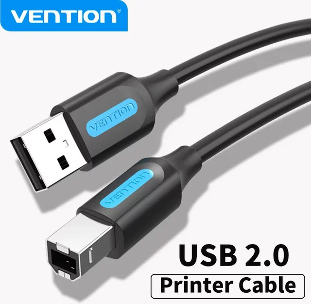 Vention USB 2.0 Druckerkabel USB-A auf USB-A in Schwarz und Blau - Bild 1