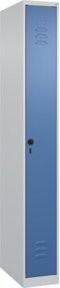 C+P Spind Classic PLUS Spind mit 1 Abteil und Sicherheits-Drehriegel, Farbe Grau/Blau, H x B x T: 185 x 25 x 50 cm - Bild 1