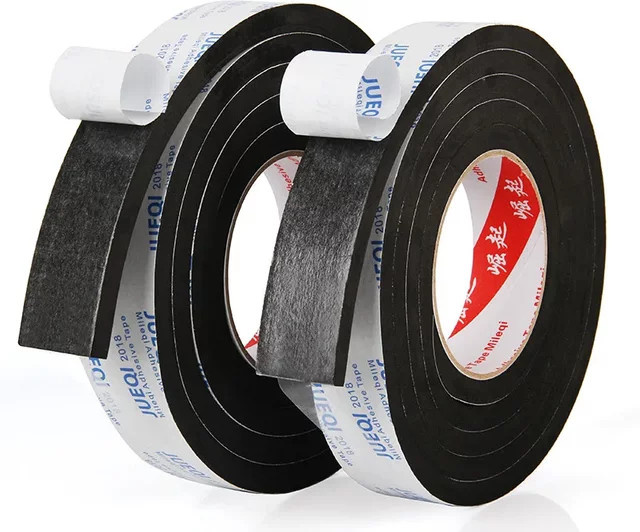 Selbstklebendes doppelseitiges Schaumstoffband in Schwarz, 5 m Länge, Stärke: 1 mm - Bild 1