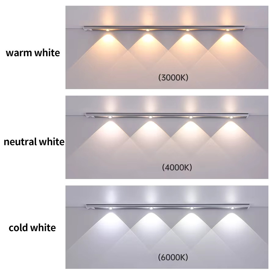 GGBEE USB wiederaufladbare LED-Schrankleuchte mit Bewegungssensor und dimmbarer Lichtfarbe in Weiß - Bild 2