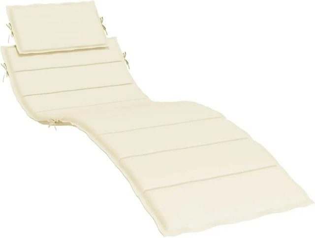 vidaXL Sonnenliegen-Auflage aus Oxford-Gewebe in Creme, wasserabweisend und atmungsaktiv, B/T/H: 186 x 58 x 4 cm - Bild 1