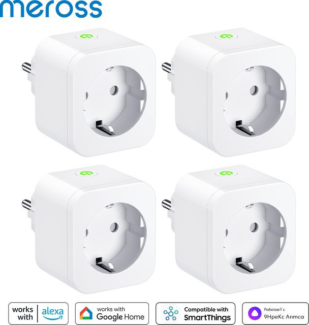 Meross MSS305 Smart Plug Wifi Steckdose mit Energieüberwachung in Weiß, kompatibel mit Alexa, Google Home und SmartThings - Bild 1