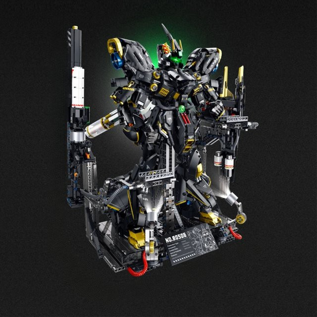 Yangkili MOC Mecha Roboter Bausteine Set, Kreatives DIY Modell aus Kunststoff in Schwarz - Bild 1