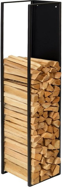 Relaxdays Kaminholzregal aus Eisen in Schwarz zur Wandmontage B: 140 cm, T: 25 cm, H: 25 cm - Bild 1