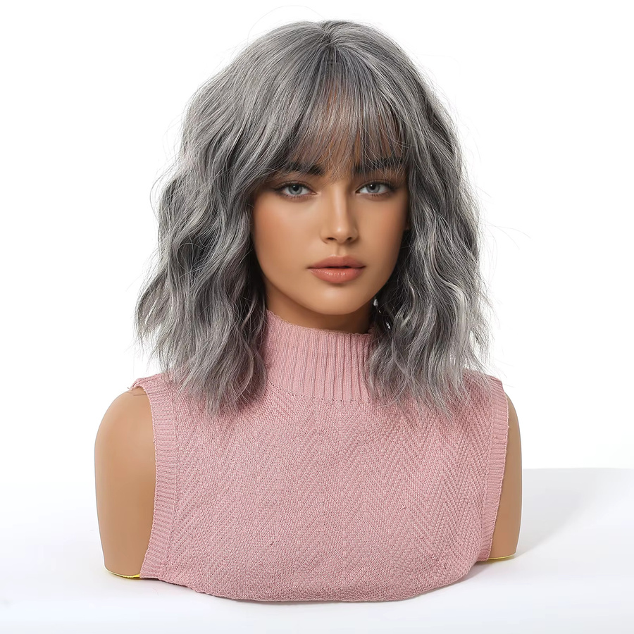 EASIHAIR Perücke, kurzer Bob mit Pony, Ombre Grau, Damen - Bild 2