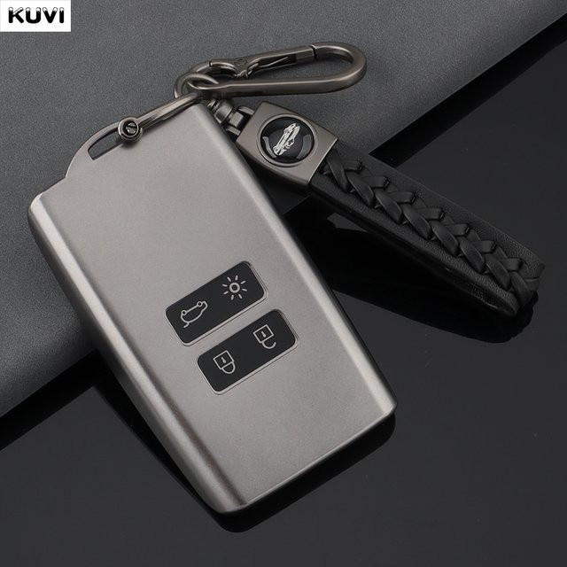 Waffengraue TPU-Autoschlüsselhülle von Kuvi für Renault Captur, Megane, Talisman, Espace, Clio, Zoe, Koleos, Scenic 4, Arkana sowie Dacia Sandero und Card - Bild 1