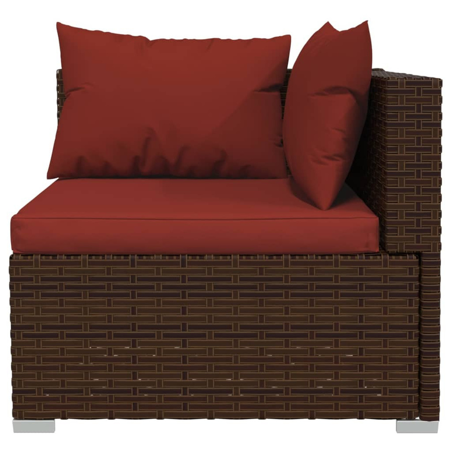 vidaXL 4-tlg Garten-Lounge-Set aus PE-Rattan in Braun mit Polsterkissen und Metallgestell - Bild 4