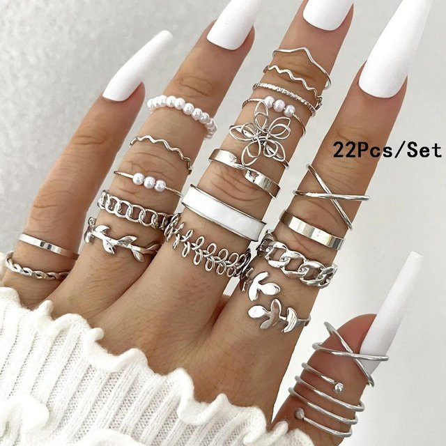 DAIPAN Knöchelringe Set, Zinnlegierung, Gold, Kristall, Damen - Bild 1