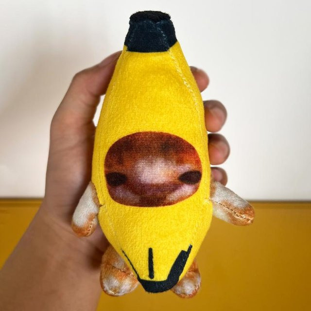 Yiran Health & Beauty Bananen-Katzen-Emoji-Anhänger, Plüschkatzen-Spielzeug Schlüsselanhänger, ab 14 Jahren - Bild 1