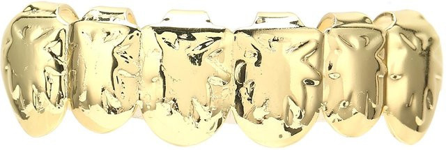 GoolRC Falsche Zähne Oberkiefer, 18K vergoldet, Messing, Gold, Unisex - Bild 1