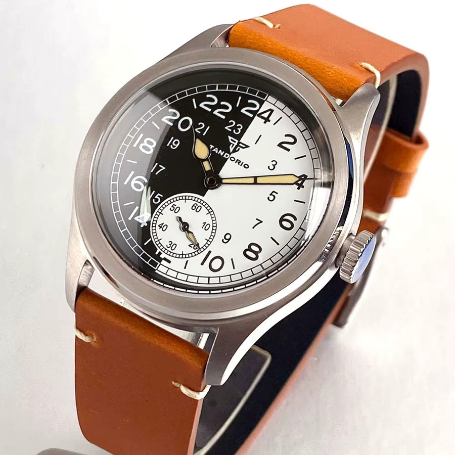 Tandorio Armbanduhr Automatik, Edelstahl, 38 mm, Leder, Herren - Bild 2