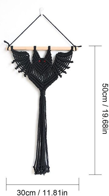 Gotischer Fledermaus-Hängepflanzer von Yiran Furniture in Schwarz aus Baumwolle und Chenille - Bild 1