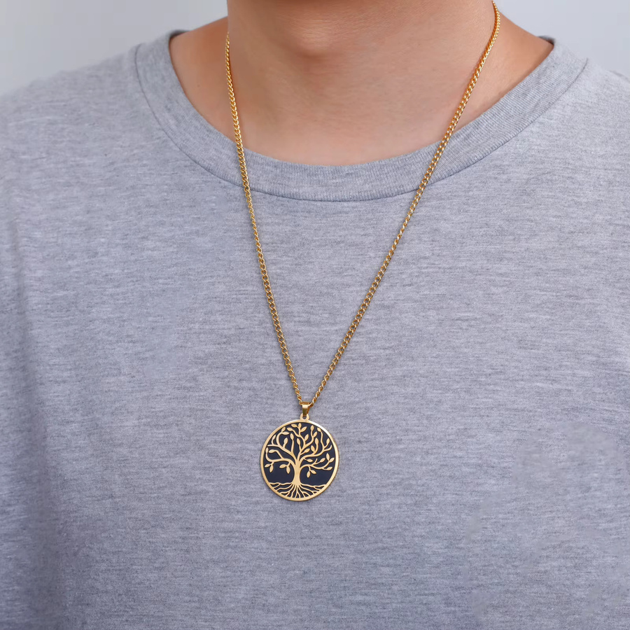 Leme geton Halskette mit Anhänger, Edelstahl, Vintage, Unisex - Bild 2
