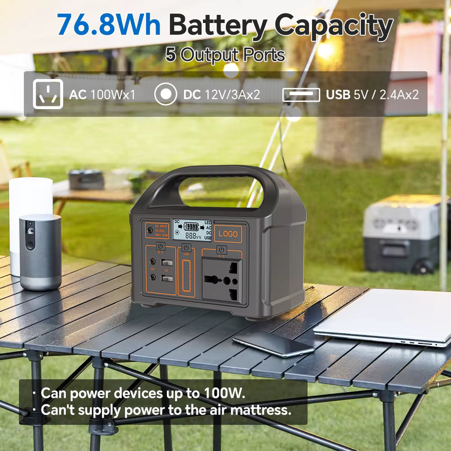 Gaiaray 100W Powerstation Tragbarer Generator mit 76,8Wh Akku-Pack und Reiner Sinuswelle für Camping und Notfälle - Bild 3