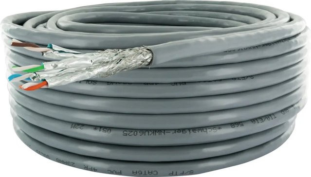 Schwaiger Netzwerkkabel S/FTP Cat6 Ethernet LAN Grau 25 m - Bild 2