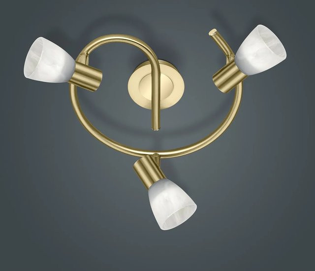 Trio LED-Deckenleuchte Levisto in Messing matt mit Alabasterglas - Bild 1
