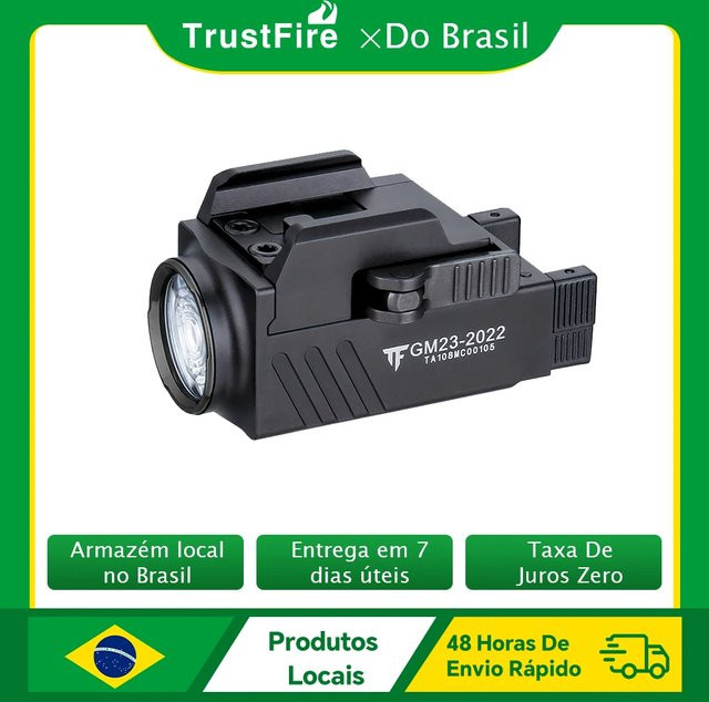 Trustfire GM23 Taktische LED-Taschenlampe in Schwarz mit 800 Lumen, USB wiederaufladbar, für 1913/GL-Schienen - Bild 1
