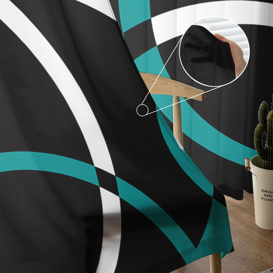 Binchi Outdoor Equipment Transparenter Voile-Vorhang mit geometrischem Kreismuster in Multicolour, B/H: 135 x 114 cm - Bild 3