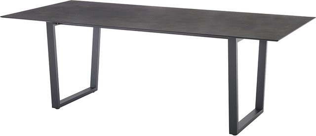 Diamond Garden Kufentisch Oxford in Granit dunkel mit Edelstahl Dunkelgrau, B/T: 220 x 100 cm - Bild 1
