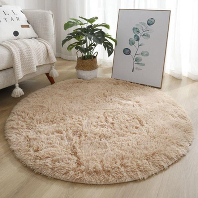 Lodestar Runder Teppich Flauschig Weich in Rosa und Beige, Durchmesser: 80 cm - Bild 1