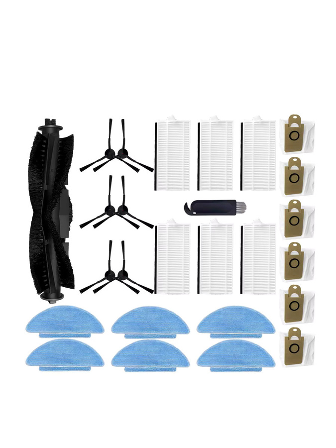 OSSIEAO Ersatzteil-Set für ilife T10s Roboter Staubsauger mit Hauptbürste, HEPA-Filter, Mop und Staubbeuteln in Multicolor - Bild 2