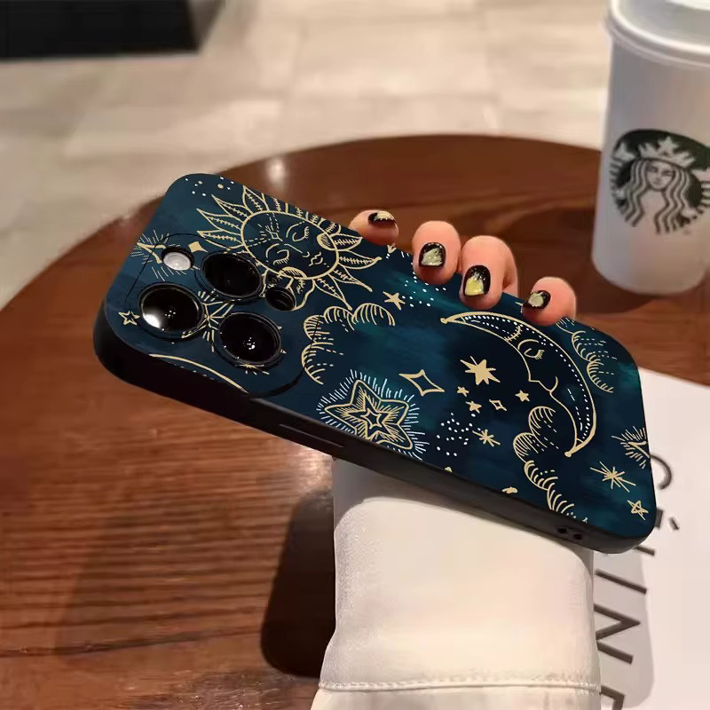 Handyhülle mit Mond-Sonnen-Design für Xiaomi Redmi Note und Pro Serie in Blau - Bild 2