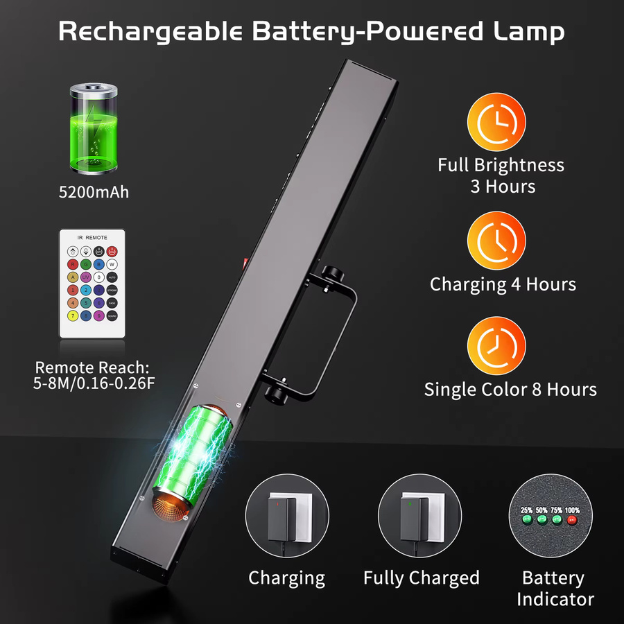 U'King 2er Set RGBWA + UV 6in1 LED Wall Washer mit DMX512, wiederaufladbare Bühnenbeleuchtung für DJ, Party und Hochzeit, Schwarz - Bild 5
