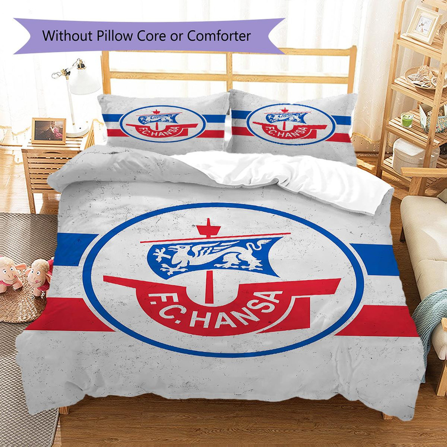 FC Hansa Rostock Muster Bettwäsche Set mit Bettbezug und 2 Kissenbezügen B/H: 240 x 220 cm - Bild 3