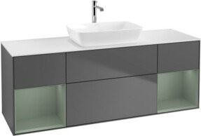 V&B Waschtischunterschrank Finion in Anthrazit lackiert, Breite: 160 cm, Tiefe: 50,1 cm, Höhe: 50,1 cm - Bild 1