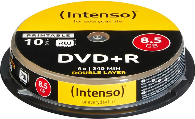 Intenso DVD+R DL 8,5 GB Rohlinge 8x in der 10er Spindel - Bild 1
