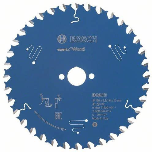 Bosch Expert for Wood Kreissägeblatt mit 36 Zähnen, Durchmesser: 160 mm, Bohrung: 20 mm, Dicke: 1,6 mm bis 2,2 mm - Bild 1