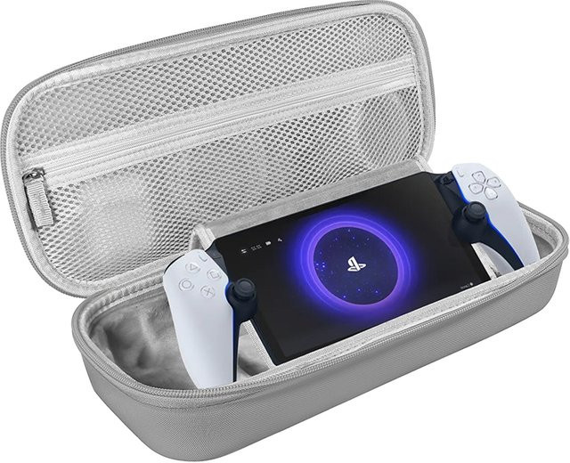 Sony Reisetasche für PlayStation Portal Handheld-Spielekonsole, schützende und stoßfeste EVA-Hartschale, Grau - Bild 1