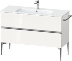 Duravit Waschtischunterschrank Sivida Bodenmodell mit 2 Schubladen, Weiss Hochglanz, B/T/H: 121 x 59,1 x 47,7 cm - Bild 1