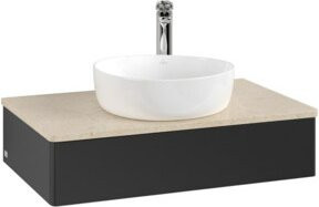 V&B Waschtischunterschrank Antao ohne Frontstruktur, Blau lackiert, B/T/H: 80 x 50 x 19 cm - Bild 1