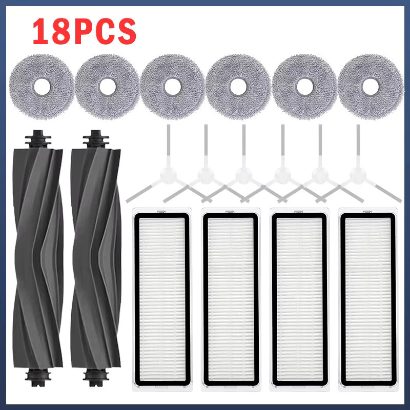 Dreame Bot L10 Prime L10 Pro L10s Pro Zubehör Set mit Hauptseitenbürste Hepa-Filter und Mopptuch in Grün - Bild 3