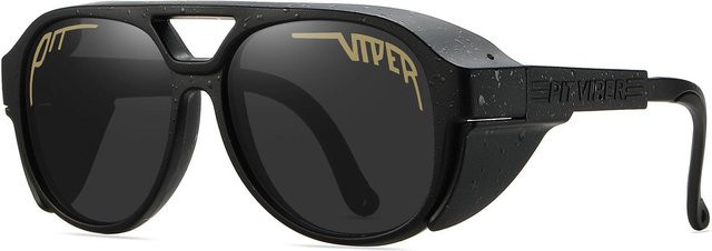 Pit Viper Steampunk Sonnenbrille, Vollrand, Round, Kunststoff, Unisex, black - Bild 1