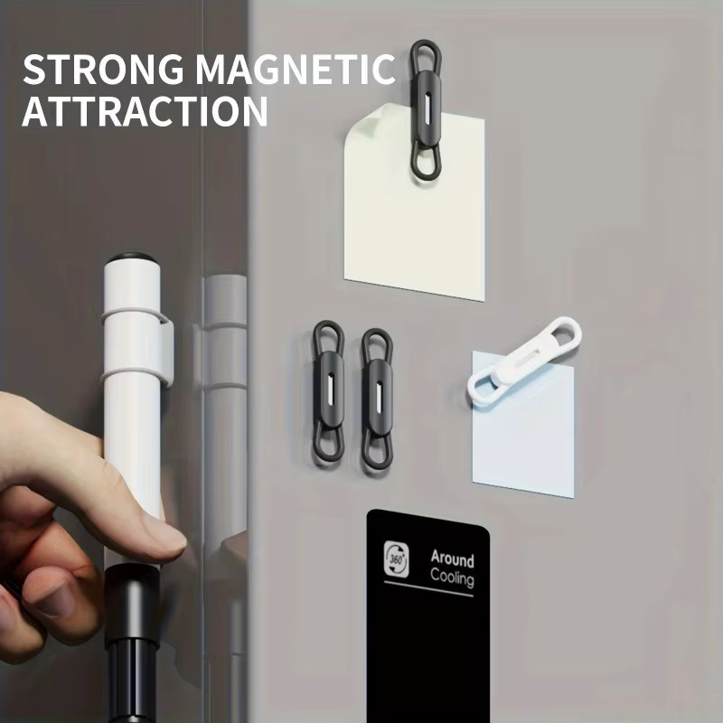 Fomscvka 6er Set magnetische Stifthalter aus Silikon in Schwarz, verstellbarer Marker-Organizer für Schreibtisch, Kühlschrank und Whiteboard - Bild 2