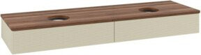 V&B Waschtischunterschrank Antao mit Frontstruktur und Beleuchtung in Weiß, B: 160 cm, T: 50 cm - Bild 1