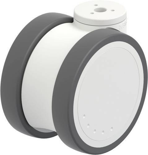 Blickle LKD-PATH 100K-11 Kunststoff-Doppelrolle in Grau und Weiß mit 100mm Durchmesser und 100kg Tragfähigkeit - Bild 1