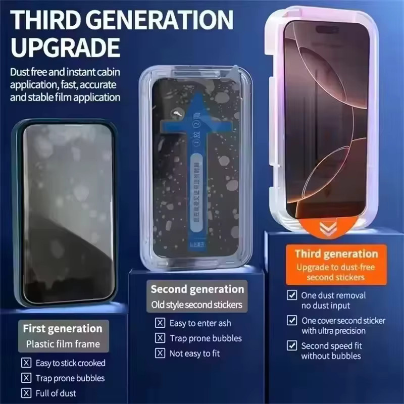 Anti-Spionage Displayschutzfolie aus gehärtetem Glas für Xiaomi Poco X7 Pro X6 M7 M6 Pro X5 X4 X3 F7 F6 F5 F3 M5 M4 M3 M2 C65 C75, staubfrei, transparent - Bild 5