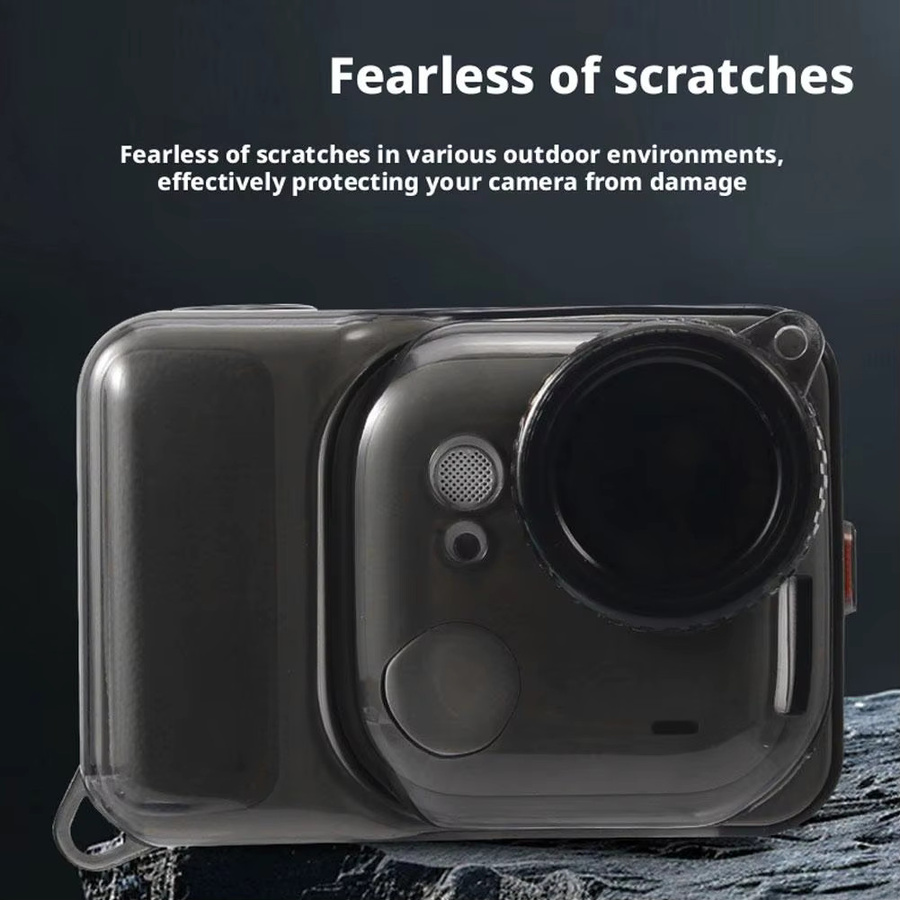 Transparente Schutzhülle für Insta360 Go mit Objektivdeckel und Trageband - Bild 4
